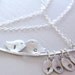 Personalized Mommy's Lovebirds Necklace Hand Stamped Sterling Silver Name Initial Necklace Kissing Birds Branch NecklaceMothers Day