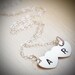 Custom Initial Heart Necklace - Sterling Silver Double Heart Love Necklace - Valentines Day Anniversary Gift