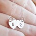 Custom Initial Heart Necklace - Sterling Silver Double Heart Love Necklace - Valentines Day Anniversary Gift