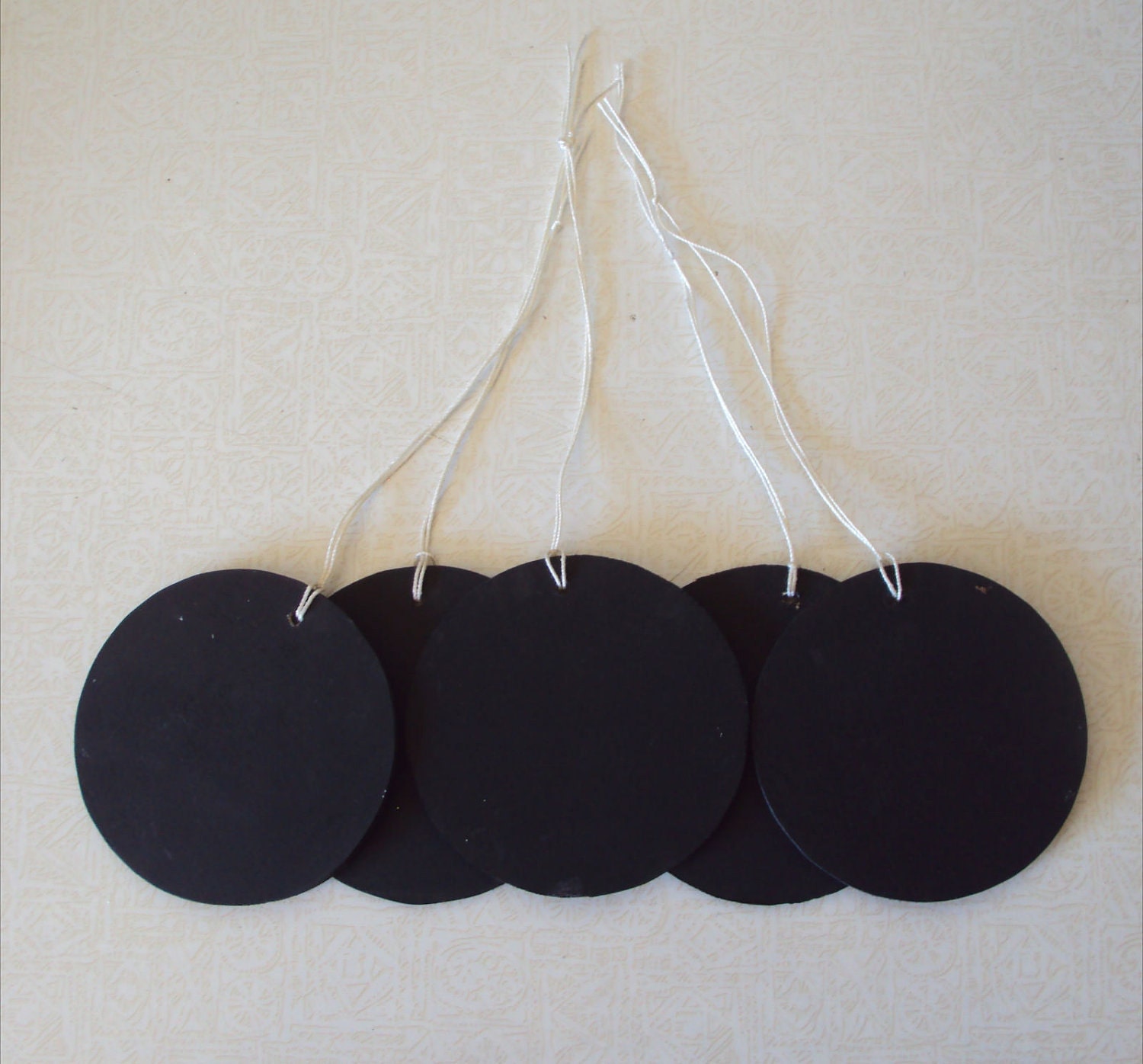 Set of 5 Circle Chalkboard Tags