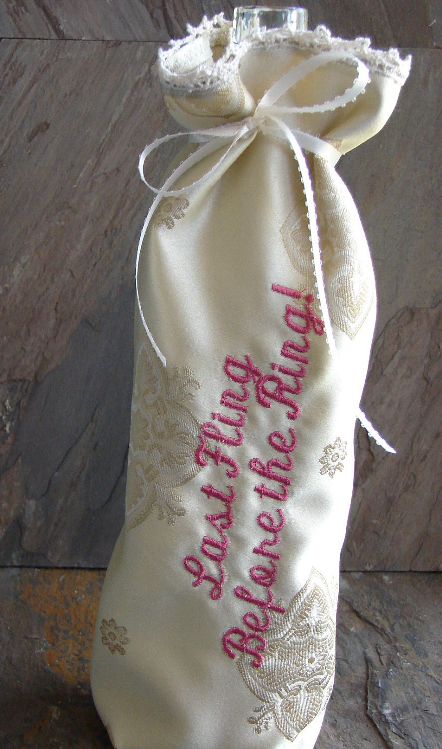 Bachelorette Party Wine Gift Bag Last Fling Before the Ring Wedding Celebration Pre nup