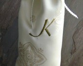 Monogramed Initial  Wine or Hostess Gift Reusable Bag