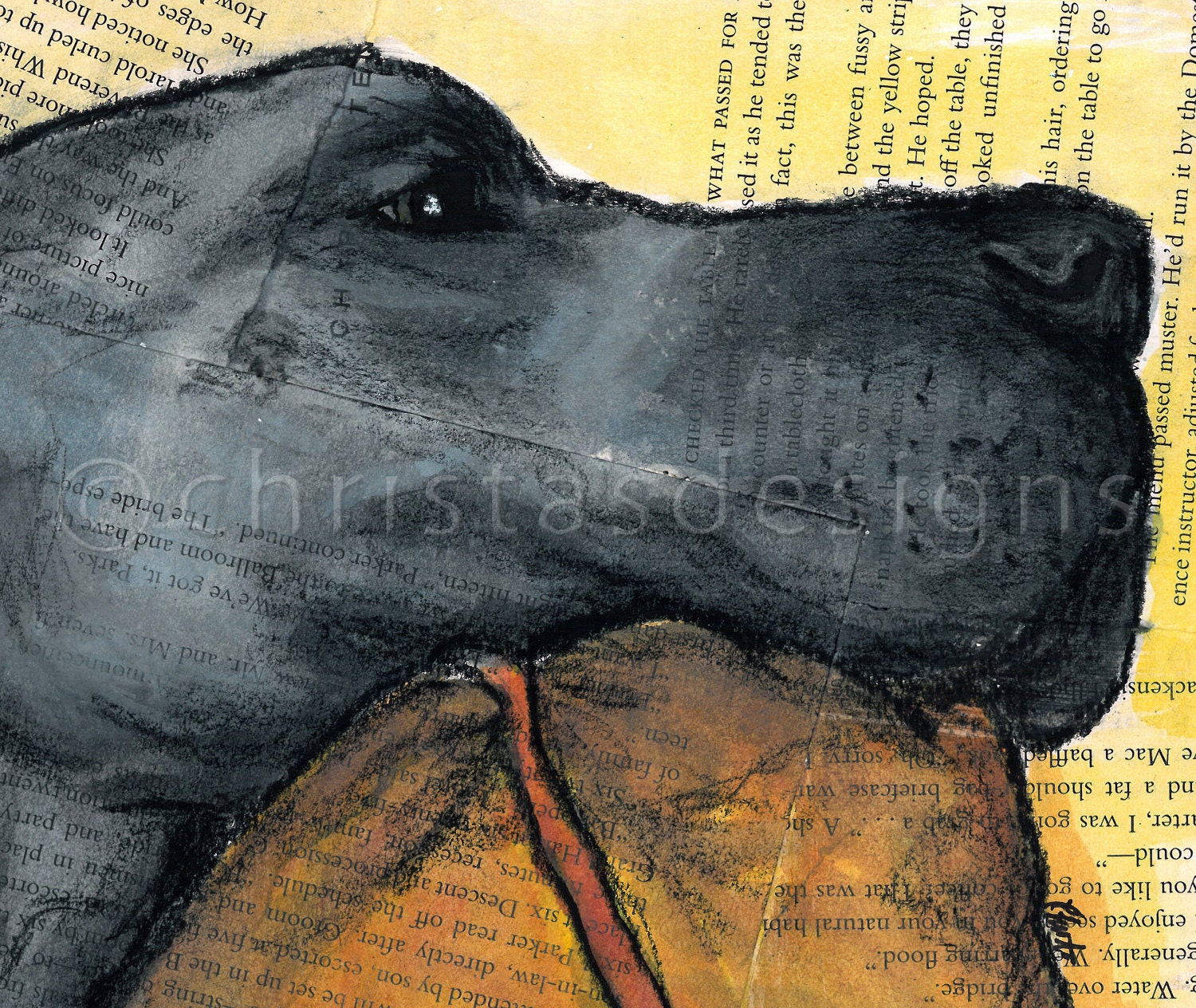 Blue Great Dane Laying on Couch 8x10 Print