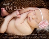 Photo Baby/Birth Announcement- Printable