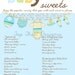 Baby Shower Game- Candy INSTANT DOWNLOAD