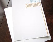 Set of 12 Blue & Orange Happy Birthday Greeting Cards