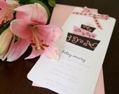 Set of 12 Pink and Brown Wedding Shower Invitations