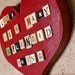 LOVE IS... Red Heart Wall Decor with Vintage Game Pieces