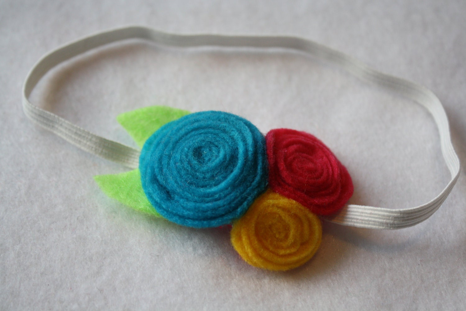 Baby Girls Headband - Bright Felt Flower Headband- Baby Girls Newborn Headbands