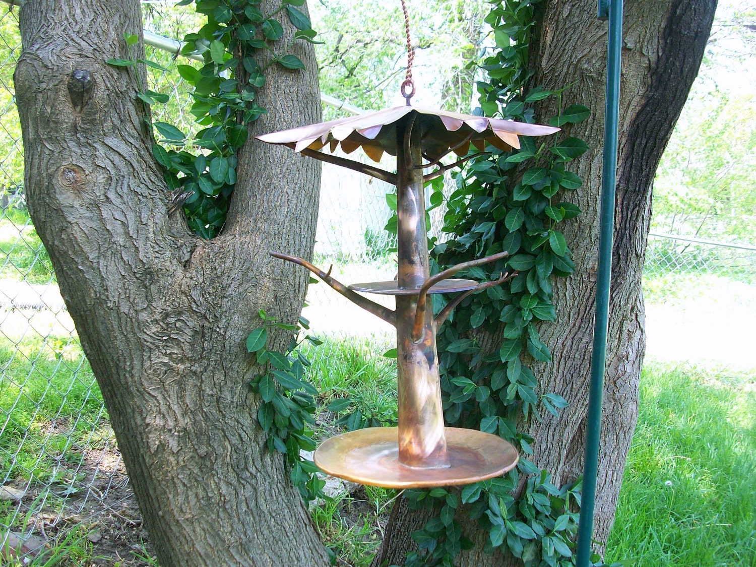 Double Decker Copper Tree Bird Feeder 10 by CurtisCopperConcepts