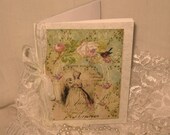 Vintage French Design Handmade Journal Cahier Adormed with Bling on Parchment ECS