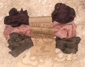 French Inspired Seam Binding Ribbon Distressed and Scrunched  - French Elegance - French Marche (SB014)