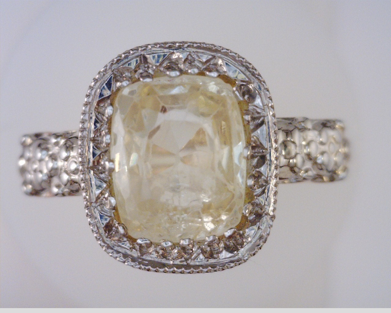 Cushion Cut Yellow Sapphire 10kt & 14kt Gold Ring