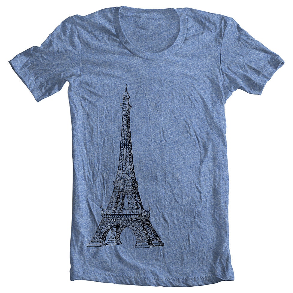 Unisex T Shirt Eiffel Tower American Apparel XS, S, M, L, XL 9 COLORS