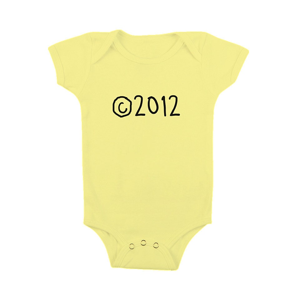 COPYRIGHT 2012  -  Yellow -  Infant Baby Toddler Onesie Bodysuit Children (4 COLORS) (cchb) (ns)