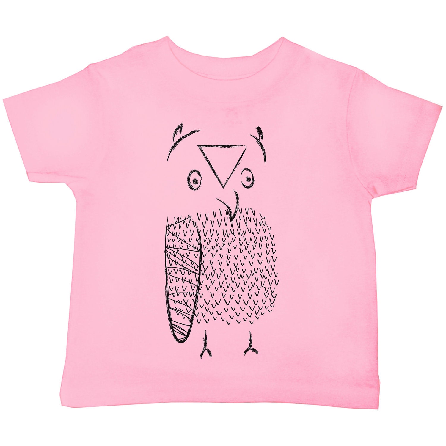 Childrens Clothing OWL - Kids T Shirt Toddler Shirt - Sizes 18M 2T 3T 4T 5 6 7 -  Pink  (4 Colors)  - (ccht)