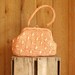vintage 1960s handbag / peach raffia handbag