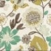 READY TO SHIP // Kravet Jellybean Floral Pillow Cover -- 18x18 -- Aqua/Gold/Gray -- Zipper Closure