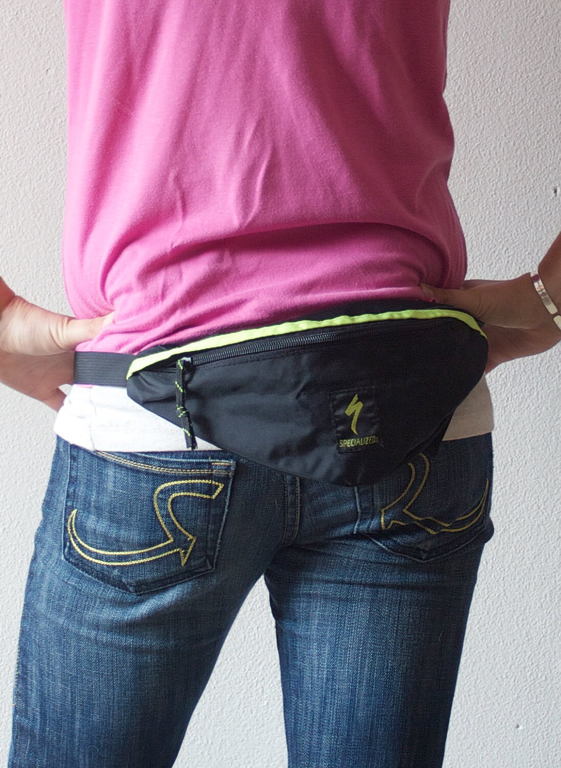 Vintage Retro Black and Green Fanny Pack