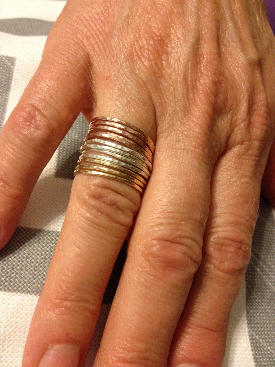 Tower of Hanoi Stackable Rings in Gold-filled, rose-gold filled, and sterling silver