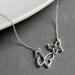 Sterling Silver Jewelry Necklace -Two Butterflies - Mother/Child