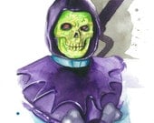 Masters of the Universe Classics watercolor art print:  Skeletor