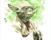 Star Wars Watercolor Art Print: Yoda the Jedi Master