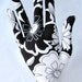 Jewelry Holder Display Black and White Zinnia Fabric HAND-Stand