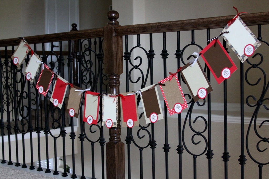 First Birthday Photo Banner - First Year Banner - Sock Monkey - Design F