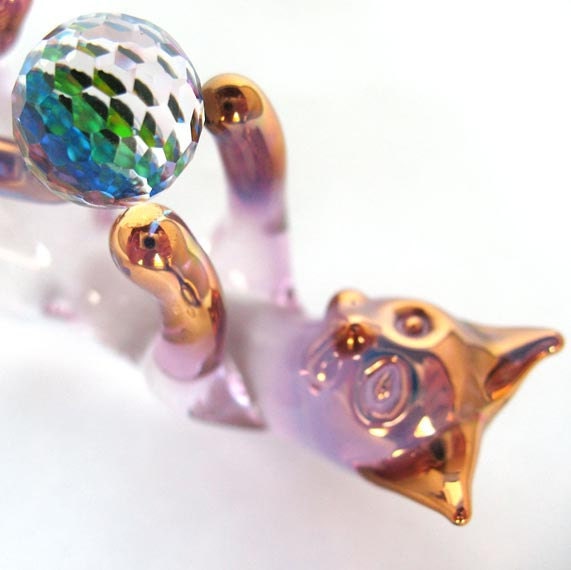 hand blown glass cat