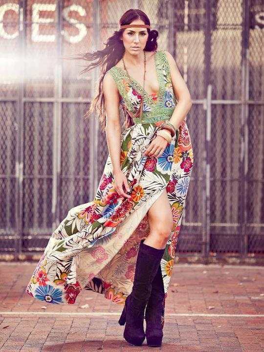 Floral Print and Lace Dress.