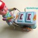 Vintage Ice Cream Man Metal Wind Up Toy