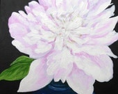 Mother's Day Gift, She won't even have to Water it:) Peony, acrylic on canvas 8"x10" original painting