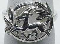 SS-1082 Capricorn Silver Zodiac Astrology sign Horoscope ring Pick Your Ring Size We Have Sizes 3 to 14