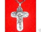 0239 silver jesus cross pendant charm christ jewelry Real Sterling silver 925 pendant Charm jewelry