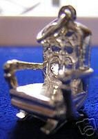 medieval castle throne king 3d chair charm silver 925 Real Sterling silver 925 pendant Charm jewelry