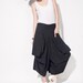 women linen Wide leg pants/ asymmetric Large pocket women trousers