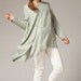 linen Tilt pleated collar asymmetric shirt