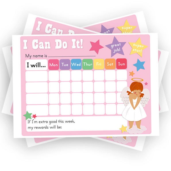 Girls Reward Chart. Chore Chart. Printable. Sticker Chart. PDF. DOWNLOAD and PRINT.