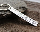 Personalized Keychain, Hand Stamped For Father's Day, We Miss Yoo Too or Custom Message of Choice