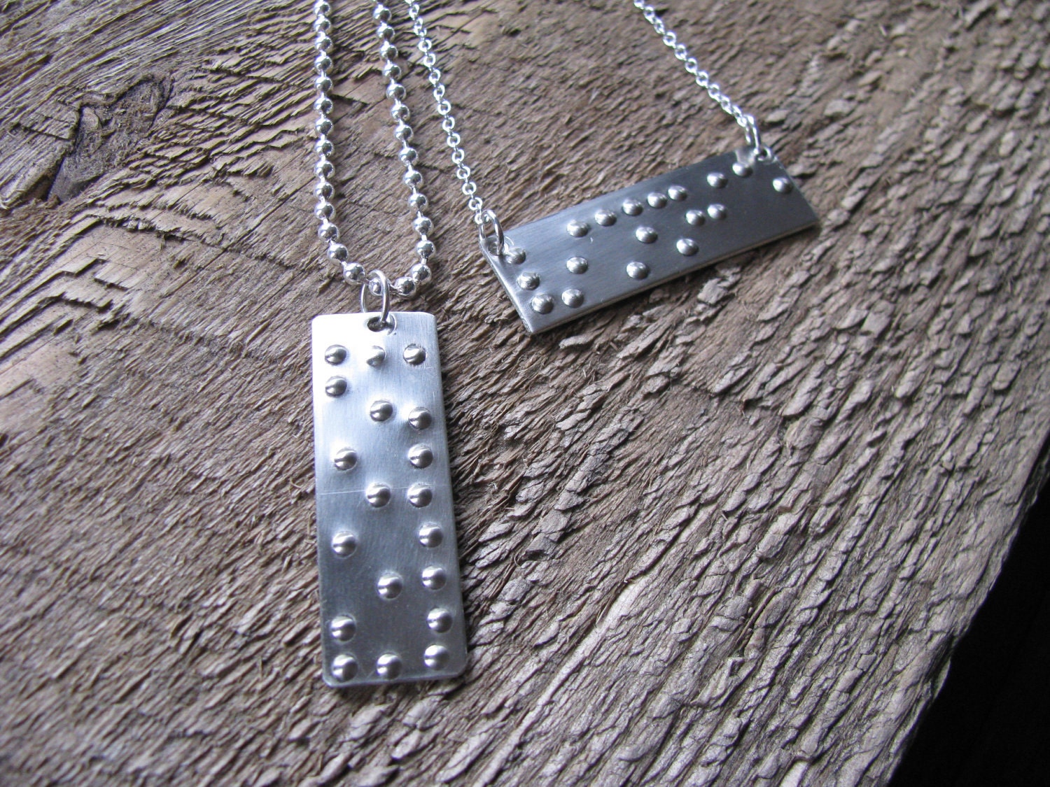 Braille His and Hers Secret Message Necklaces- Personalized Say It With Braille