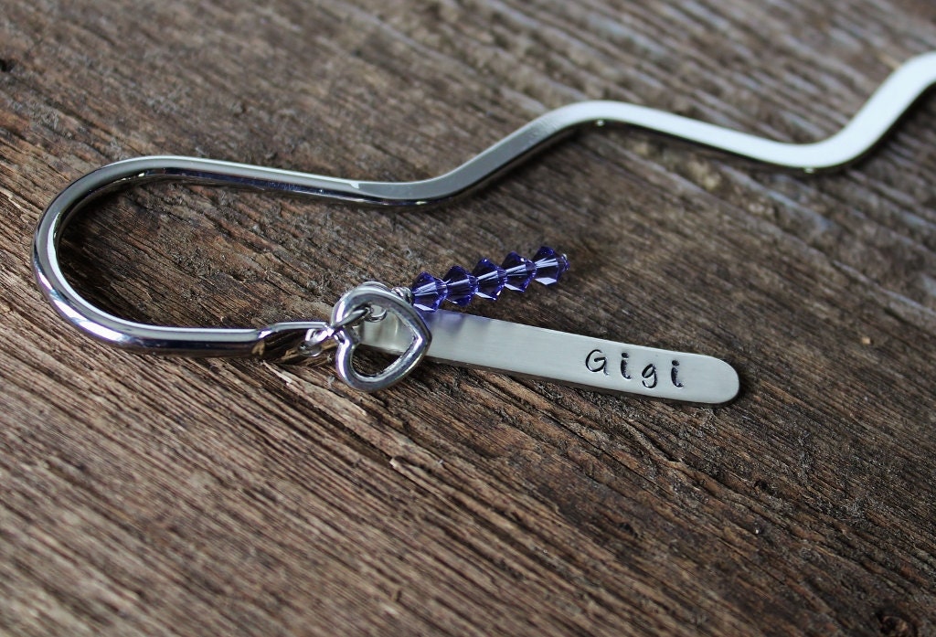 Personalized Silver Bookmark Perfect Gift For Grandma, Teacher, Coach, Friend With Swarovski Crystals