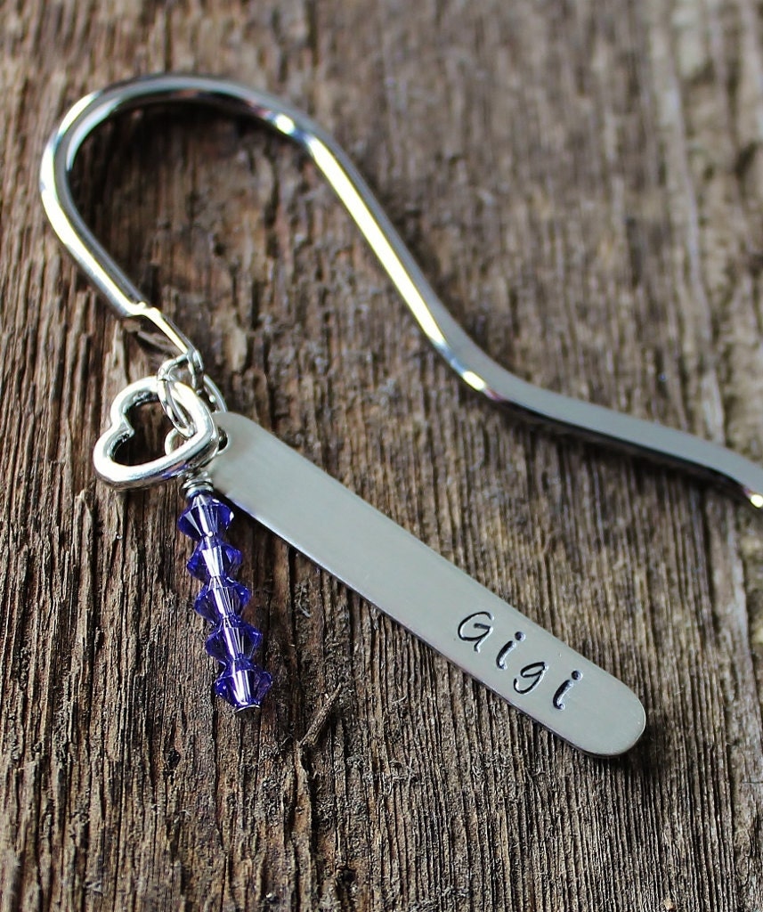 Personalized Silver Bookmark Perfect Gift For Grandma, Teacher, Coach, Friend With Swarovski Crystals