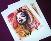 Digital art print of original drawing "Queen of the hard way", A4 size