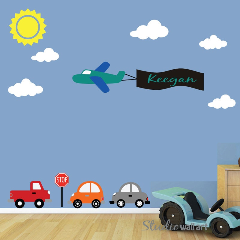 Airplane Wall Decal REUSABLE Wall Decal SK304SWA