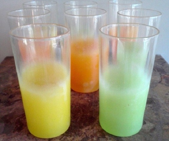 Retro Frosted Glasses and Caddy