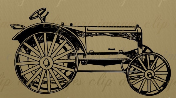 Tractor Clip Art, vintage 1920, Farm themed designers tool, image, farmer, crafts, Royalty Free, Commercial Use