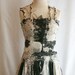 Fairy Tattered Romantic Dress Beige Black Upcycled Woman's Clothing Funky Style Shabby Chic Eco Friendly Style Upcycled Clothig