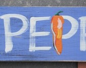 Hand-painted Garden Sign "PEPPERS", 089