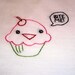 Bite Me Cute Cupcake Hand Embroidered Dish Towel